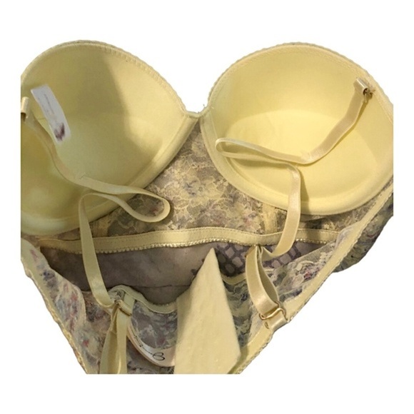 Jessica Simpson yellow sexy Lace underwire bustier look convertible Bra size 34B - Picture 10 of 12